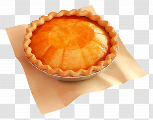 Pumpkin Pie - Delicious Baked Pie On Parchment Paper Transparent PNG