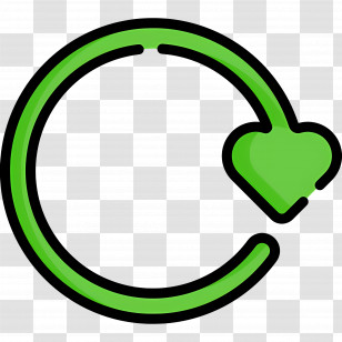 Circular Arrow - Green Heart Symbol For Eco-friendly Concept Transparent PNG