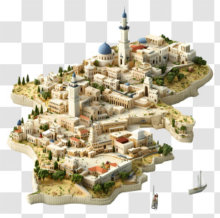 Map Of Israel - Miniature Cityscape Model Transparent PNG