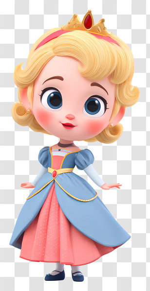 Baby Princess - Princess Cartoon Character In Dress Transparent PNG