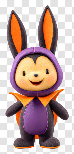 Rabbit In Halloween Costume - Cute Bat In Halloween Costume Transparent PNG