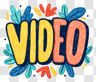 Word Video - Colorful VIDEO Letters Transparent PNG