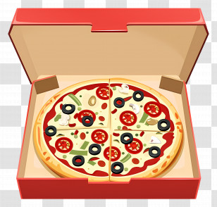Pizza Box - Delicious Pizza In A Red Box Transparent PNG