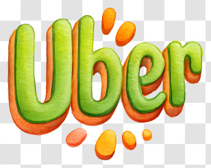 Uber - Playful Green 'Uber' Lettering Transparent PNG