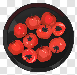 Red Apples - Red Fruits On Black Plate Transparent PNG