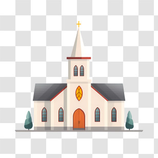 Church - Church Building Illustration With Tower Transparent PNG