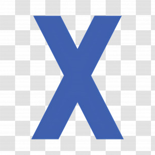 Cross Symbol - Blue Letter X Symbol In Clean Typography Transparent PNG