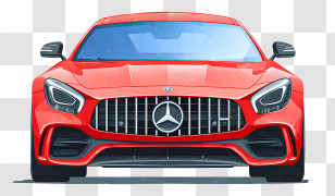 Mercedes Benz Sports Car - Red Sports Car Front View Transparent PNG