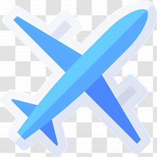 Aeroplane - Blue Airplane Icon For Travel Concept Transparent PNG