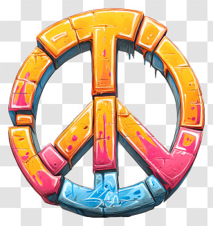 Graffiti Peace Symbol - Graffiti Style Peace Symbol Transparent PNG