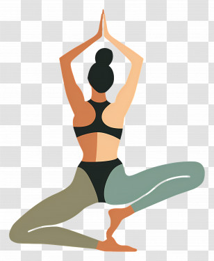 Yoga - Woman Practicing Yoga In Elegant Pose Transparent PNG