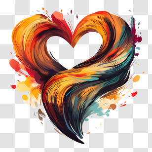 Scarf Day - Colorful Heart-Shaped Abstract Art Transparent PNG