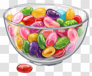 Bowl Of Jelly Beans - Bowl Of Assorted Jelly Beans Transparent PNG