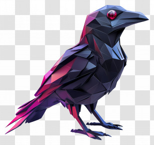 Cartoon Raven - Geometric Raven In Modern Art Style Transparent PNG