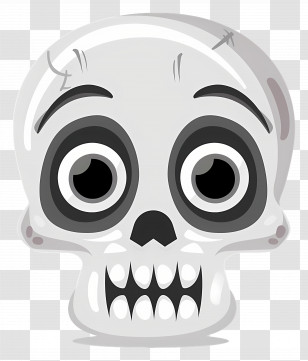 Halloween Skull - Cartoon Skull With Expressive Eyes Transparent PNG