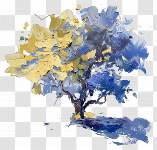 Oil Painting - Abstract Tree Painting Transparent PNG