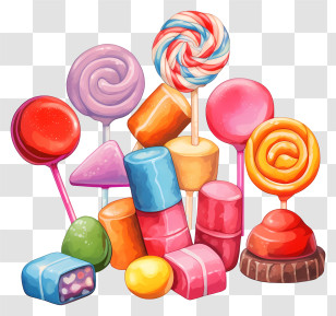 Lollipops - Assorted Colorful Candy Treats Transparent PNG
