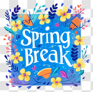 Spring Break Lettering - Spring Break Celebration Transparent PNG