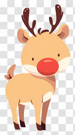Rudolph - Reindeer With Red Scarf Transparent PNG