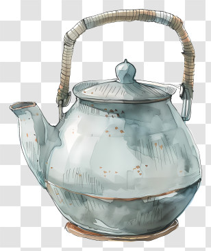 Ceramic Kettle - Vintage Teapot Illustration Transparent PNG