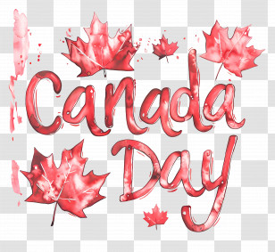Canada Day - Canada Day Celebration With Maple Leaves Design Transparent PNG