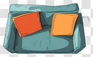 Sofa - Comfortable Sofa With Cushions Transparent PNG