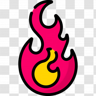 Fire Emoji - Dynamic Pink And Yellow Flame Illustration Transparent PNG