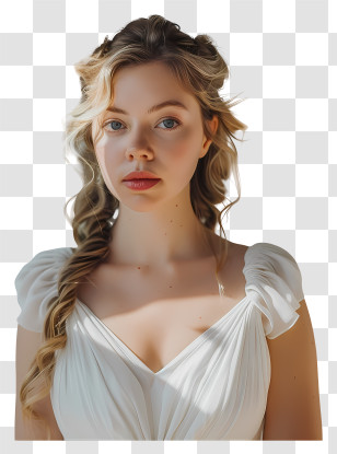 Sydney Sweeney - Woman In White Elegant Dress Transparent PNG