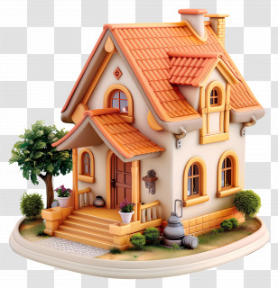 Real Estate House - Miniature Toy House With Cute Details Transparent PNG