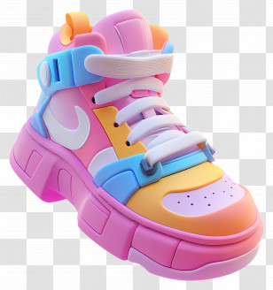 Sneaker Shoes - Colorful Sneaker Design Transparent PNG