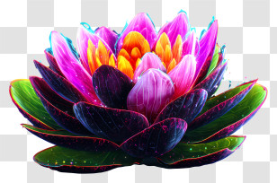 Psychedelic Color - Galaxy Lotus Flower Transparent PNG