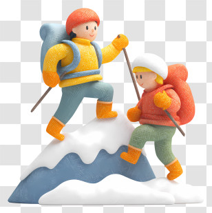 Challenging Mountain Climb Adventure - Snowy Mountain Hike Transparent PNG