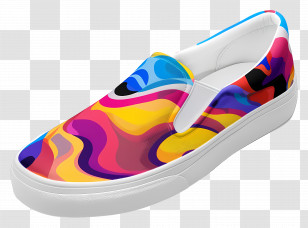 Slip Ons - Colorful Slip-On Shoe With Vibrant Design Transparent PNG