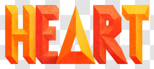Heart Logo - Heart Orange 3D Typography Transparent PNG