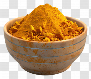 Curry Powder - Turmeric Powder Displayed In Bowl Transparent PNG