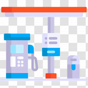 Gas Station - Modern Gas Station With Fuel Pumps Transparent PNG