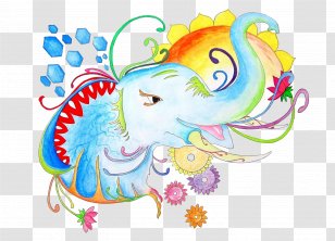 Drawing Elephant Watercolor Painting Sketch - Abstract Art - Vishnu Transparent PNG