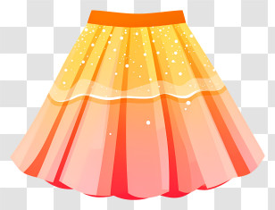 Skirt - Bright Orange And Yellow Skirt Illustration Transparent PNG