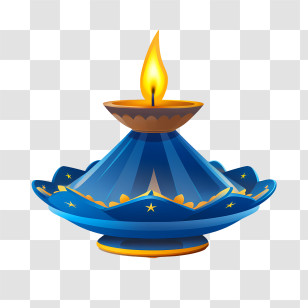 Deepavali
 - Blue Traditional Oil Lamp For Diwali Transparent PNG