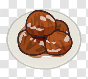 Food Elements - Delicious Meatballs On Plate Transparent PNG