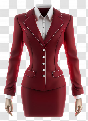 Formal Attire For Women - Red Formal Suit With White Shirt Transparent PNG
