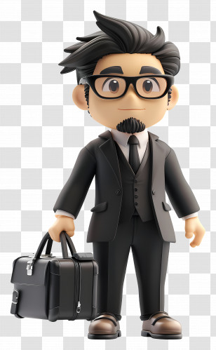 Businessman - Cartoon Businessman With Suit And Briefcase Transparent PNG