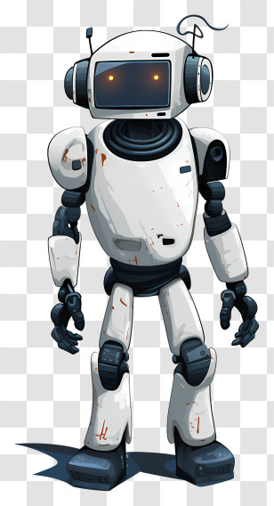 Robot - Robot In White Humanoid Design Transparent PNG