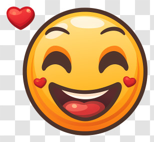 Smile Emoji - Laughing Emoji With Hearts Illustration Transparent PNG