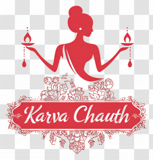 Karva Chauth - Silhouette With Lamps For Karva Chauth Transparent PNG