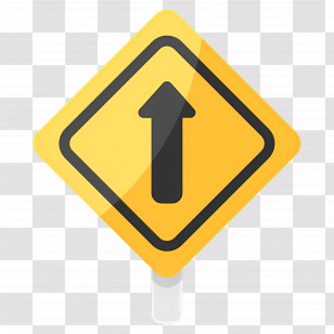 Straight Arrow - Upward Arrow Traffic Sign Transparent PNG