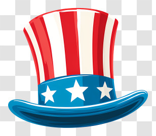 Uncle Sam Hat - Patriotic Top Hat Transparent PNG