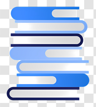 Blue Books - Stack Of Books In Blue Gradient Design Transparent PNG