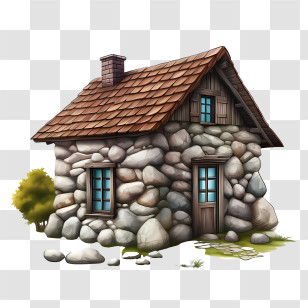 Stone House - Stone Cottage House Illustration Transparent PNG
