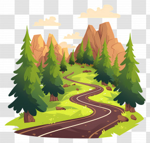 Mountain Trail - Scenic Mountain Road Transparent PNG